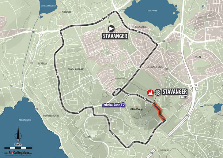 Streckenverlauf Hammer Climb Stavanger 2019