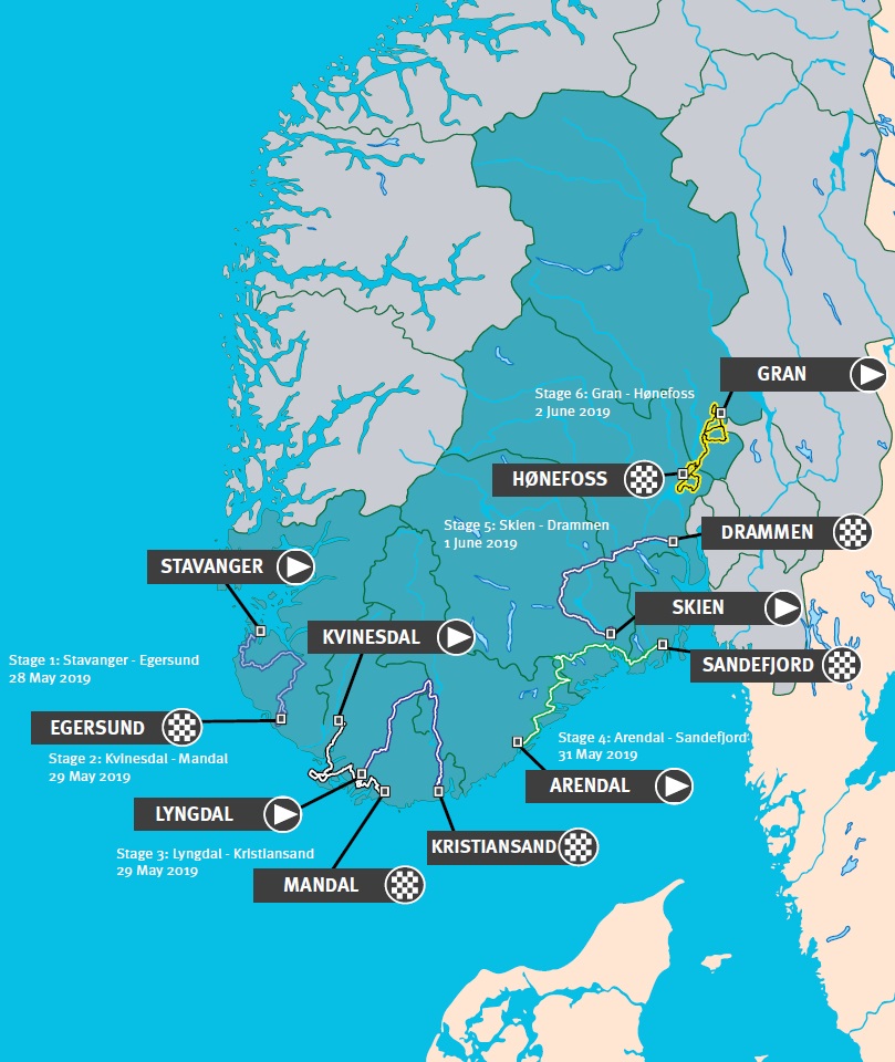 Streckenverlauf Tour of Norway 2019