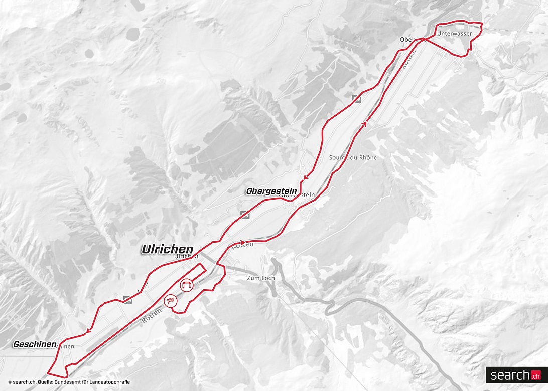 Streckenverlauf Tour de Suisse 2019 - Etappe 8