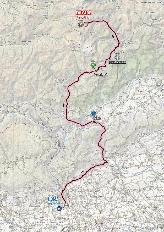 Streckenverlauf Giro Ciclistico dItalia 2019 - Etappe 8
