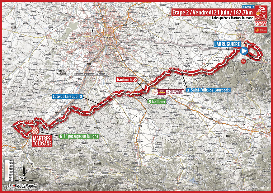 Streckenverlauf La Route dOccitanie - La Dpche du Midi 2019 - Etappe 2