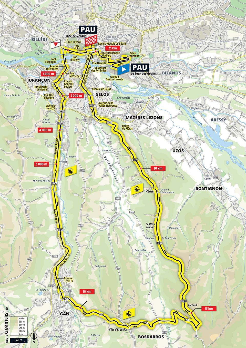 Streckenverlauf Tour de France 2019 - Etappe 13