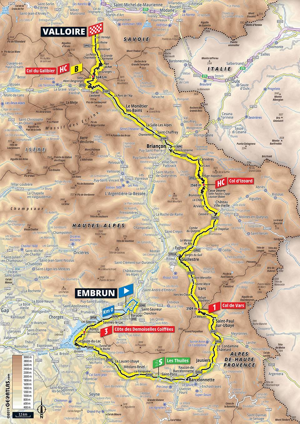 Streckenverlauf Tour de France 2019 - Etappe 18
