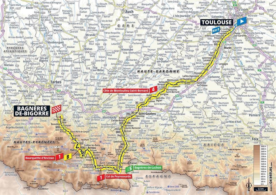 Streckenverlauf Tour de France 2019 - Etappe 12