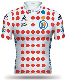 Reglement Tour de France 2019 - Weißes Trikot mit roten Punkten (Bergwertung)