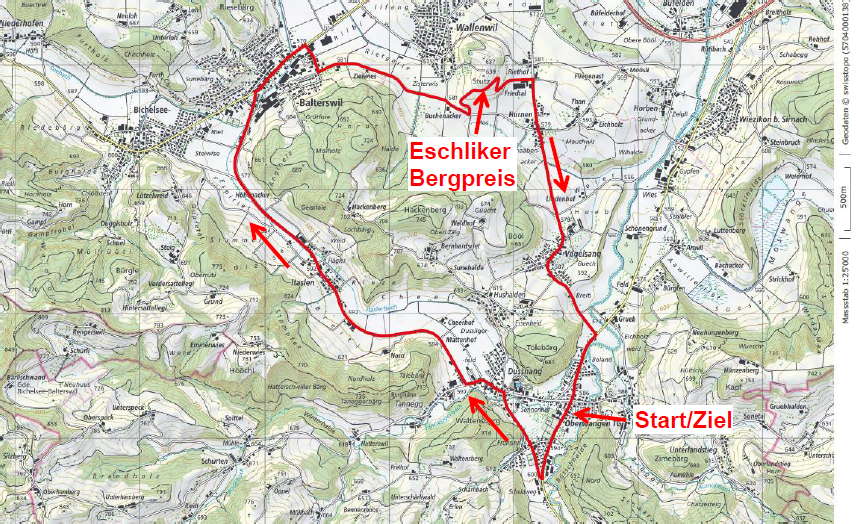 Streckenverlauf Nationale Meisterschaften Schweiz 2019 - Straenrennen, kleiner Rundkurs (11,2 km / 120 hm)