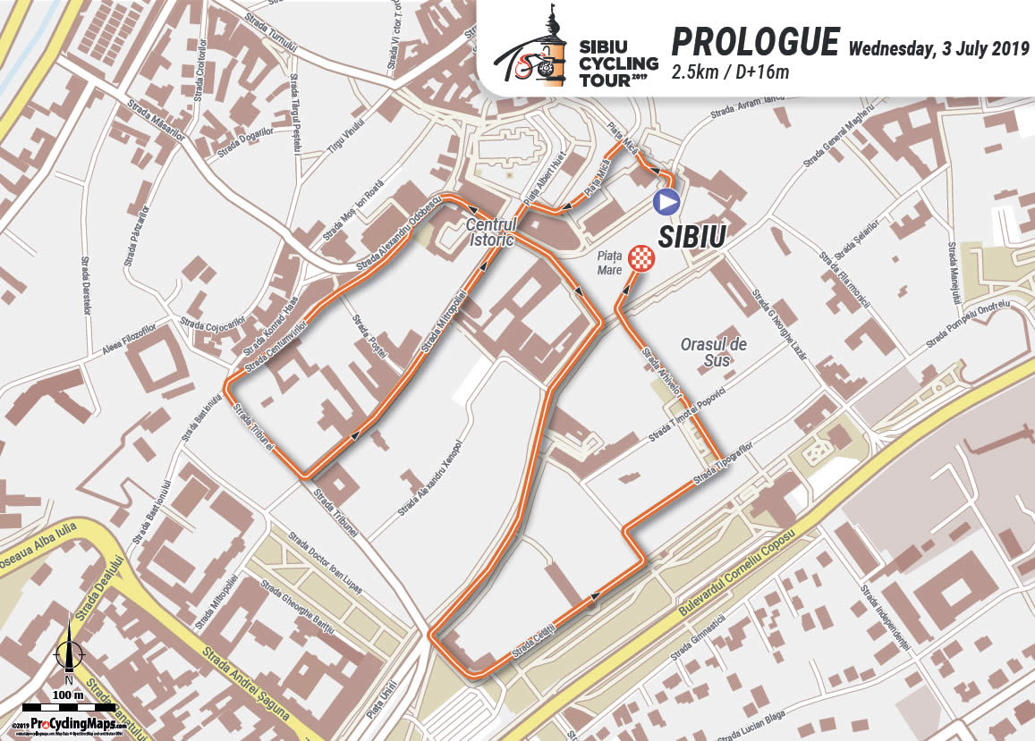Streckenverlauf Sibiu Cycling Tour 2019 - Prolog