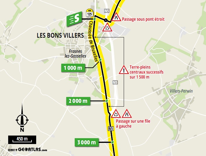 Streckenverlauf Tour de France 2019 - Etappe 1, Zwischensprint