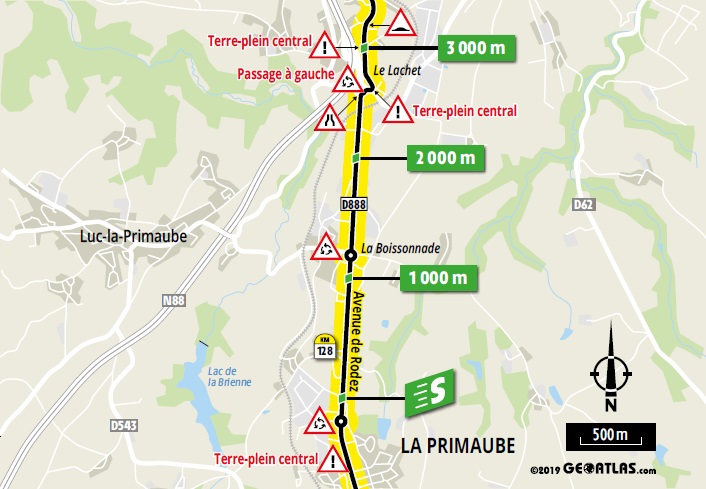 Streckenverlauf Tour de France 2019 - Etappe 10, Zwischensprint