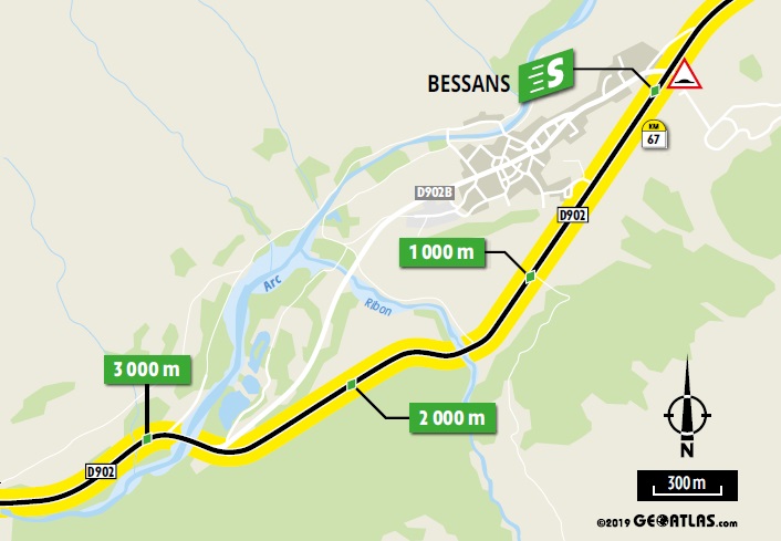 Streckenverlauf Tour de France 2019 - Etappe 19, Zwischensprint