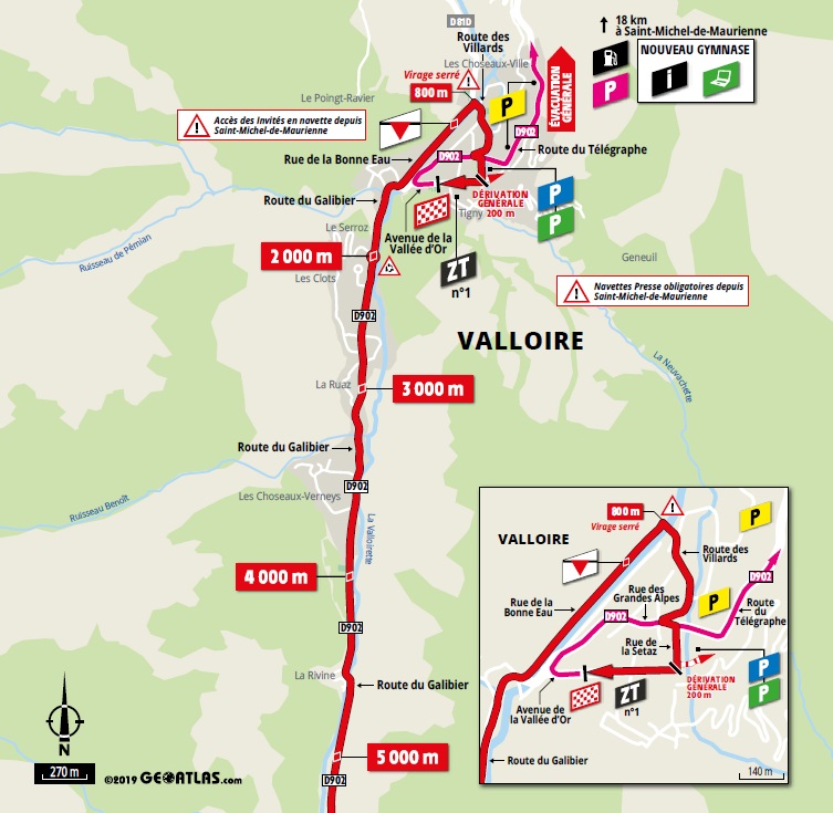 Streckenverlauf Tour de France 2019 - Etappe 18, letzte 5 km