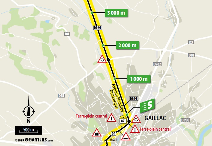 Streckenverlauf Tour de France 2019 - Etappe 11, Zwischensprint