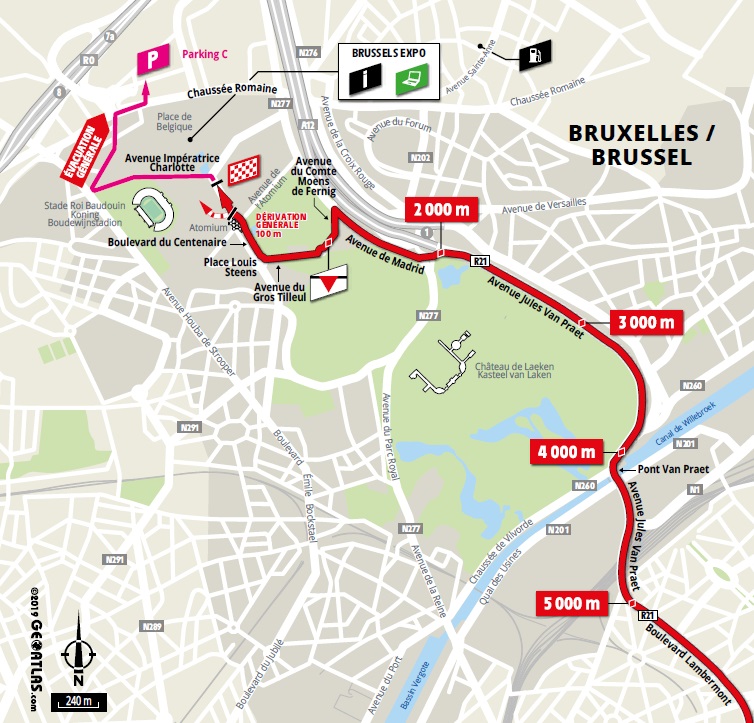 Streckenverlauf Tour de France 2019 - Etappe 2, letzte 5 km