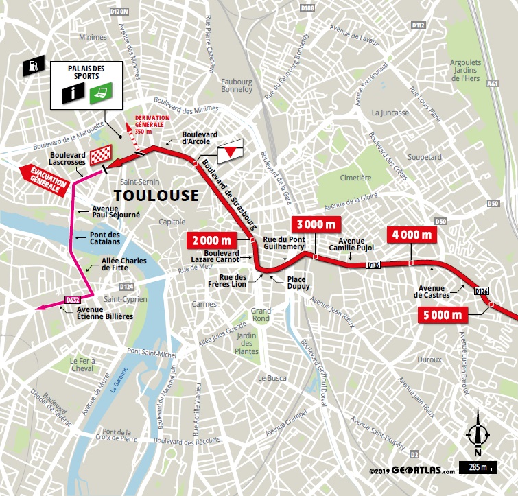 Streckenverlauf Tour de France 2019 - Etappe 11, letzte 5 km