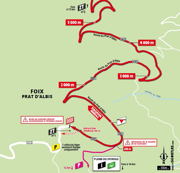 Streckenverlauf Tour de France 2019 - Etappe 15, letzte 5 km
