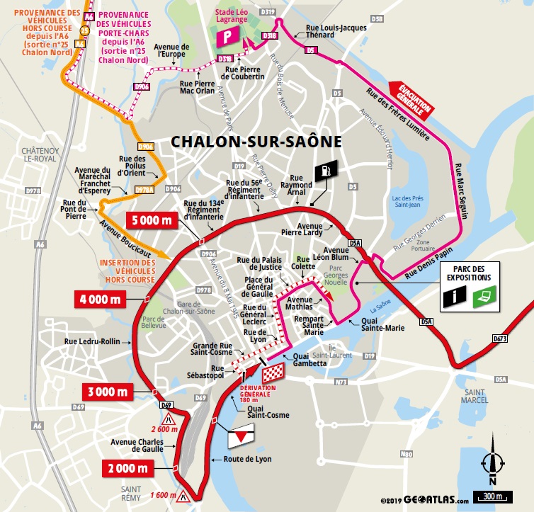 Streckenverlauf Tour de France 2019 - Etappe 7, letzte 5 km