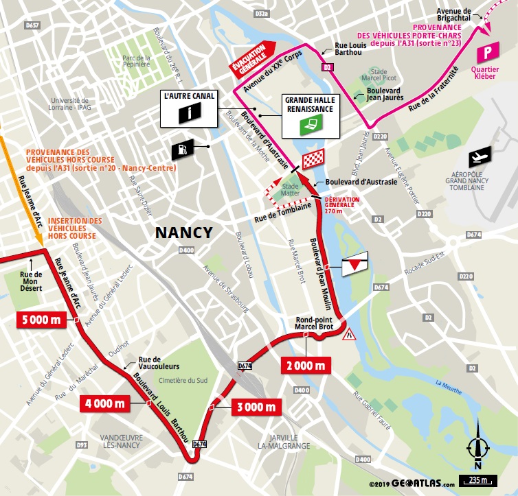 Streckenverlauf Tour de France 2019 - Etappe 4, letzte 5 km