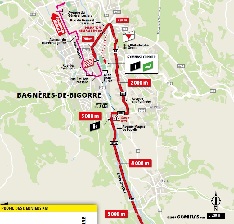 Streckenverlauf Tour de France 2019 - Etappe 12, letzte 5 km