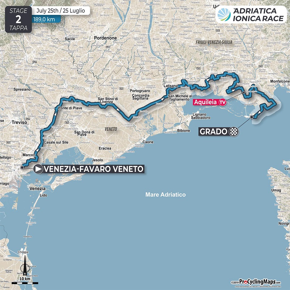 Streckenverlauf Adriatica Ionica Race / Sulle Rotte della Serenissima 2019 - Etappe 2