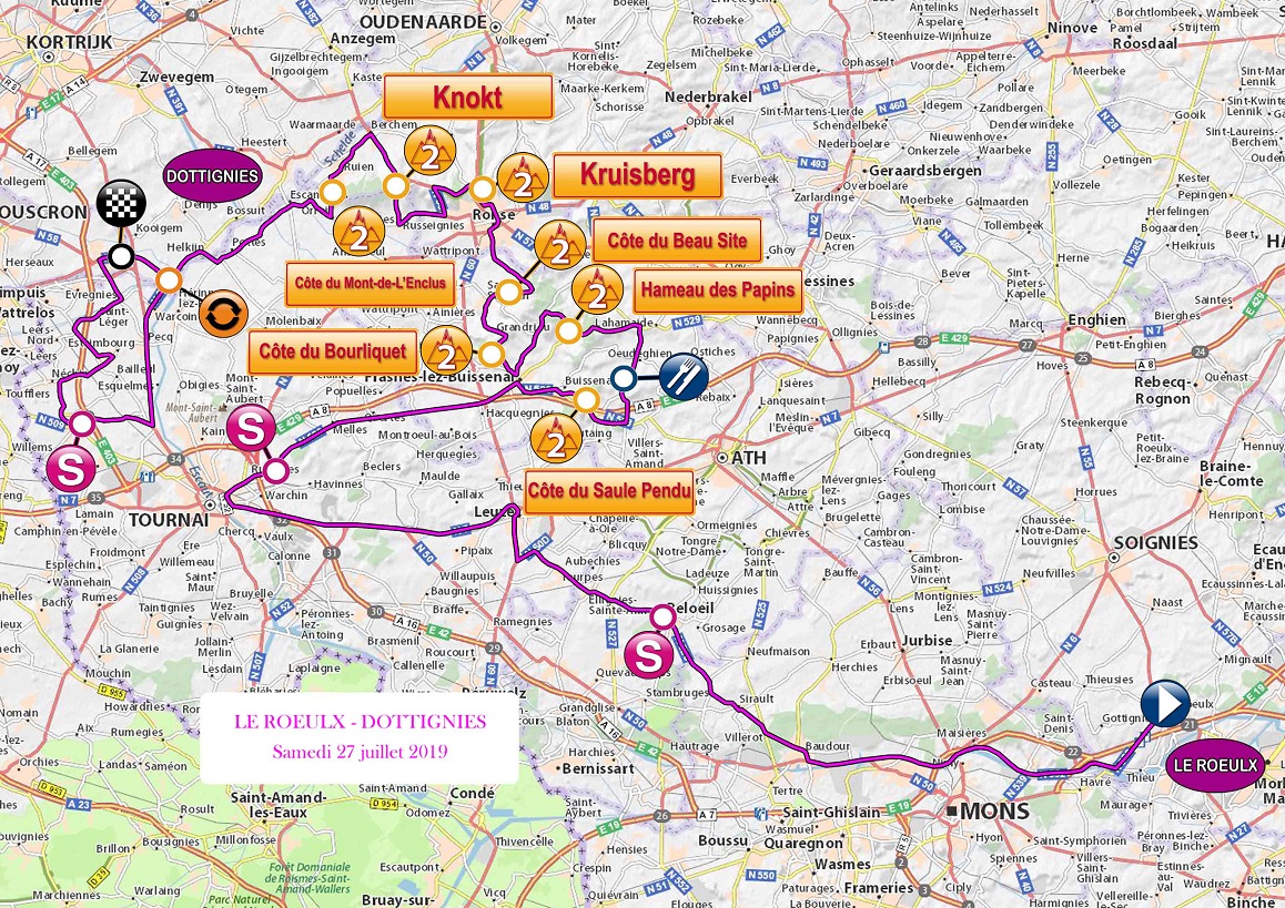 Streckenverlauf VOO-Tour de Wallonie 2019 - Etappe 1