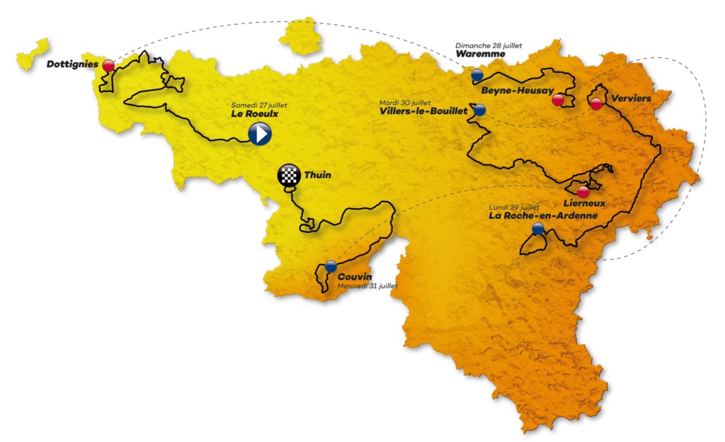 Streckenverlauf VOO-Tour de Wallonie 2019