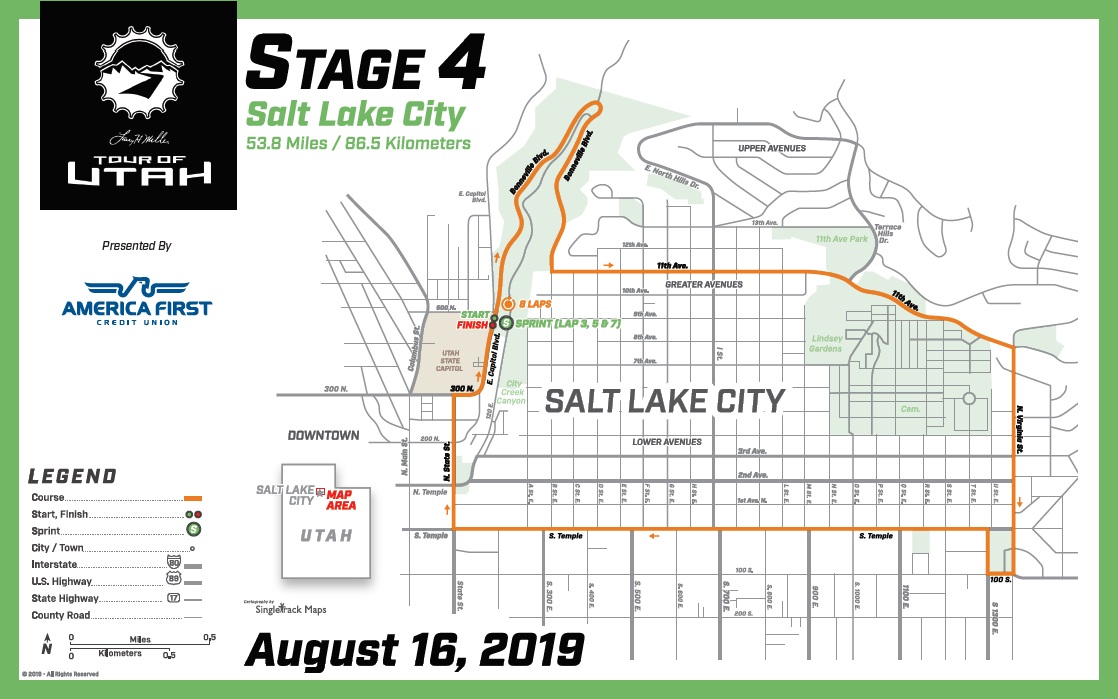 Streckenverlauf The Larry H. Miller Tour of Utah 2019 - Etappe 4
