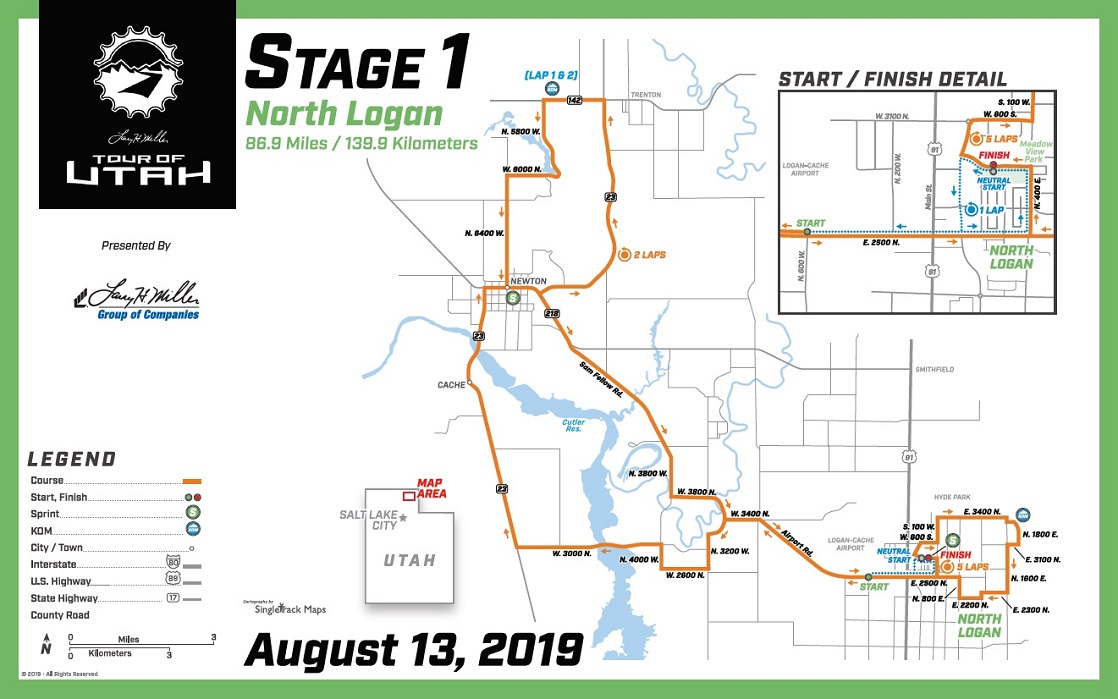 Streckenverlauf The Larry H. Miller Tour of Utah 2019 - Etappe 1
