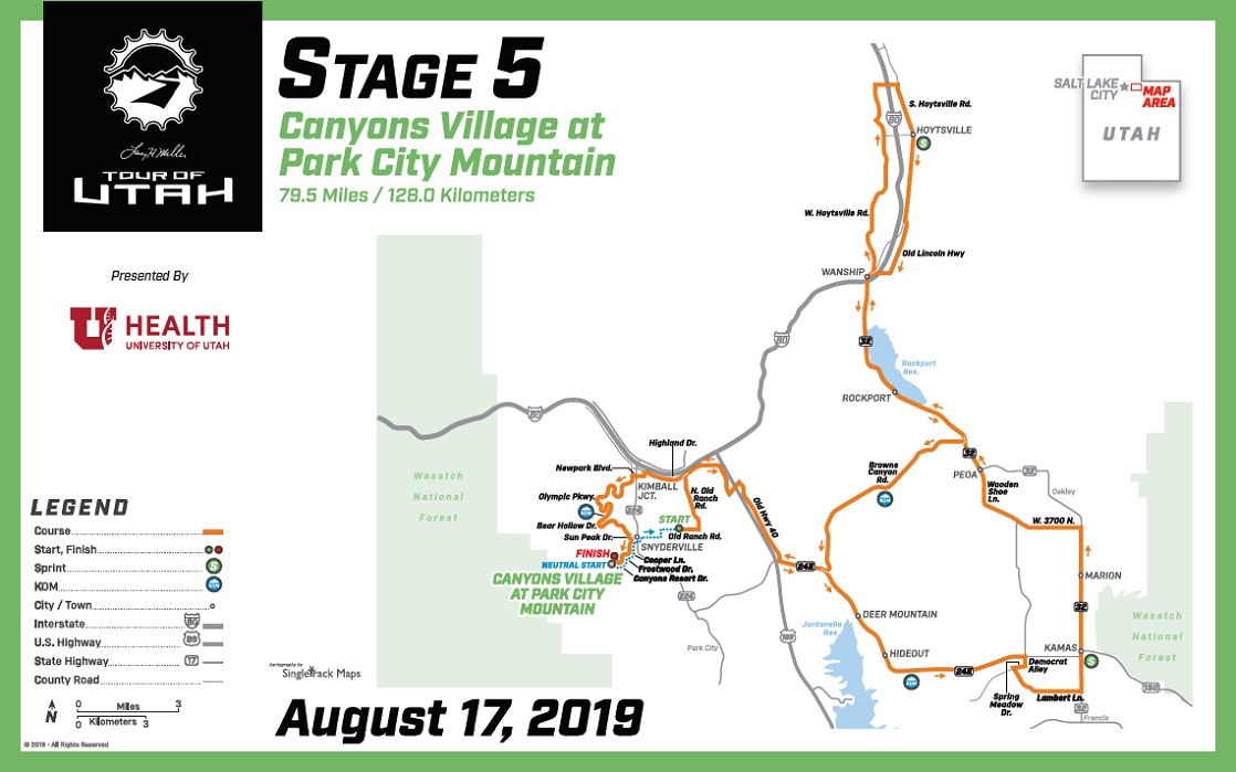Streckenverlauf The Larry H. Miller Tour of Utah 2019 - Etappe 5