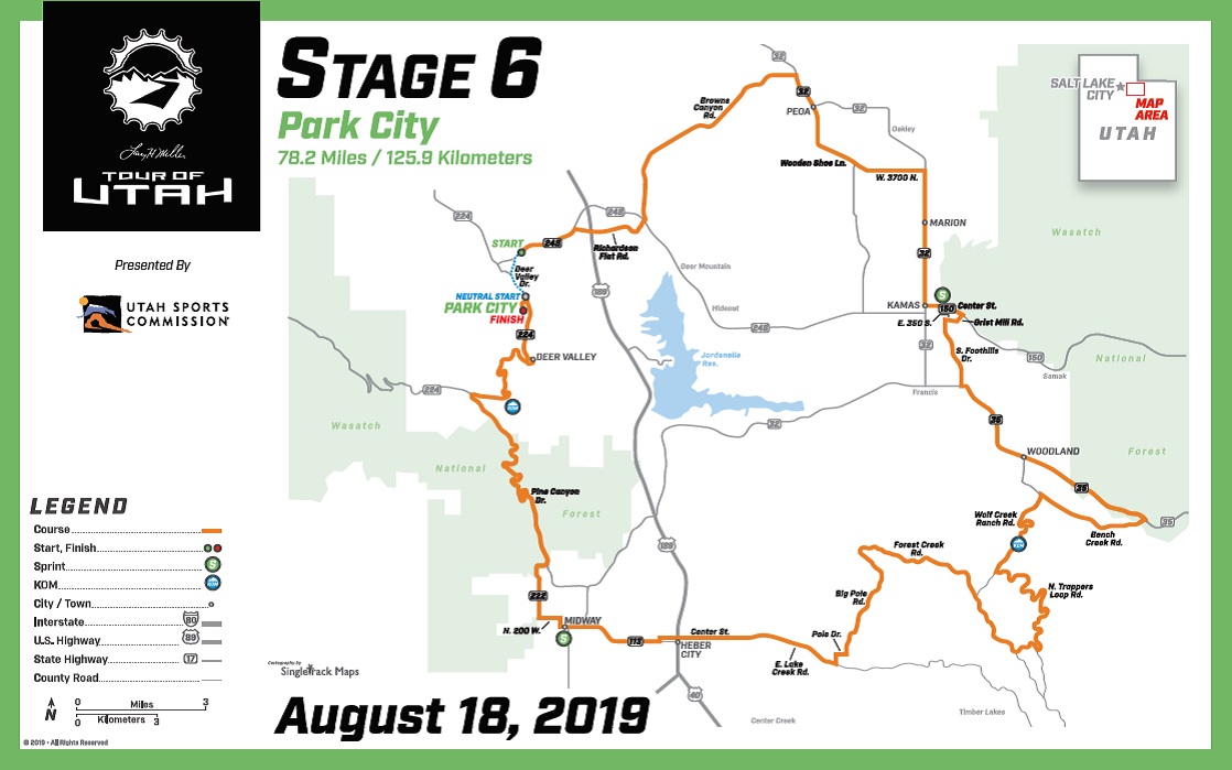 Streckenverlauf The Larry H. Miller Tour of Utah 2019 - Etappe 6