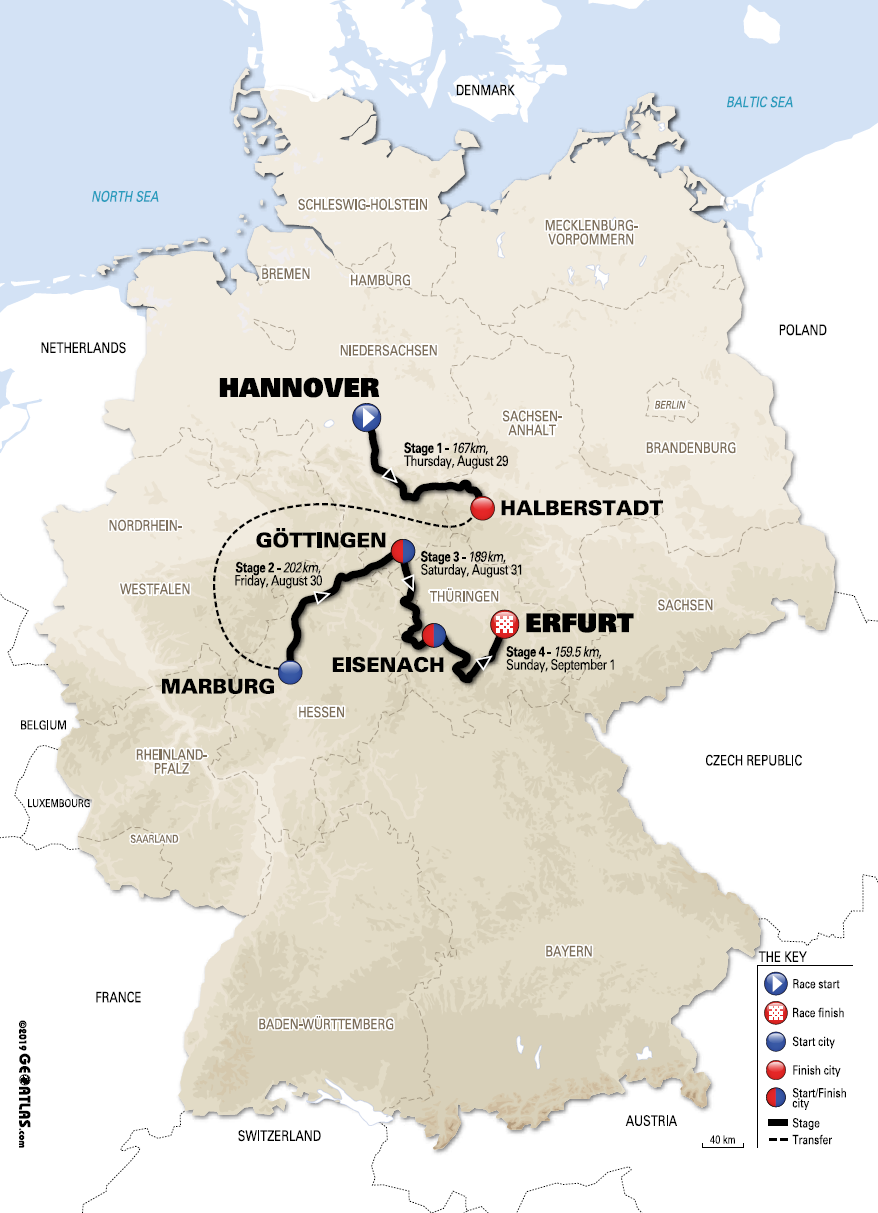 Streckenverlauf Deutschland Tour 2019 - Etappe 1