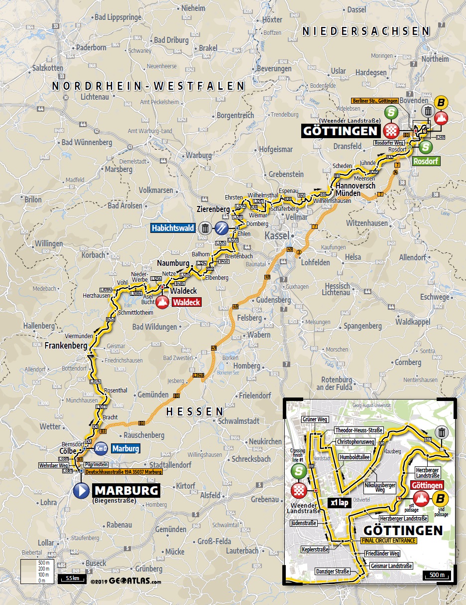 Streckenverlauf Deutschland Tour 2019 - Etappe 2