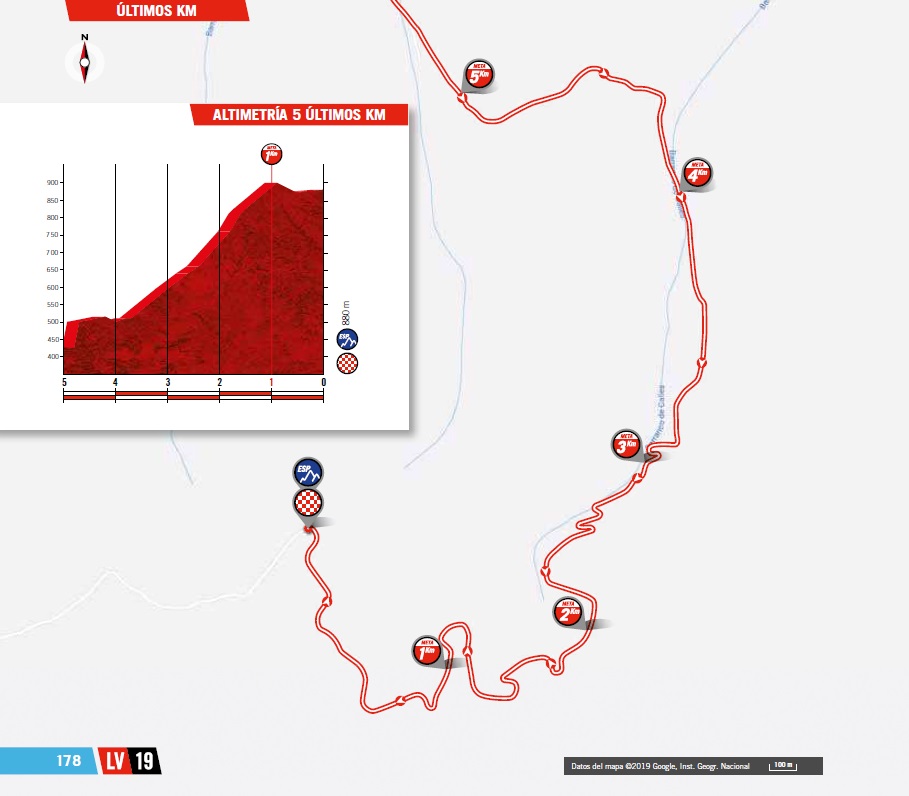 Streckenverlauf Vuelta a Espaa 2019 - Etappe 13, letzte 5 km