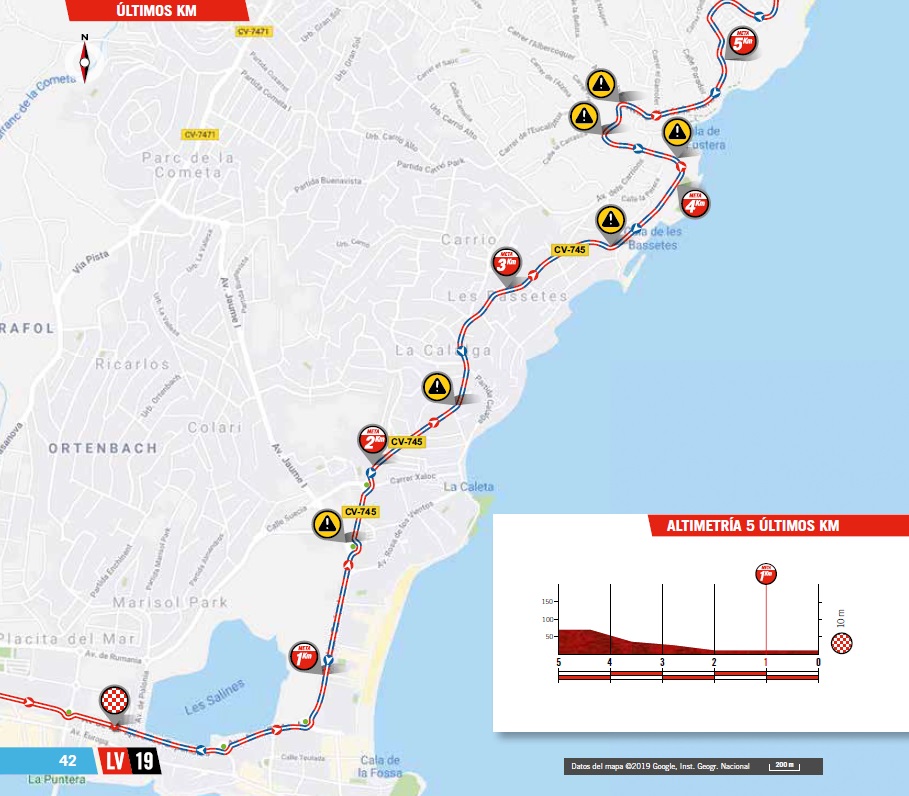 Streckenverlauf Vuelta a Espaa 2019 - Etappe 2, letzte 5 km