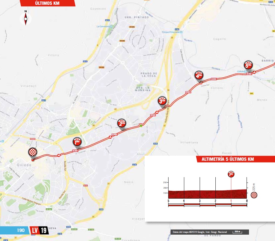 Streckenverlauf Vuelta a Espaa 2019 - Etappe 14, letzte 5 km