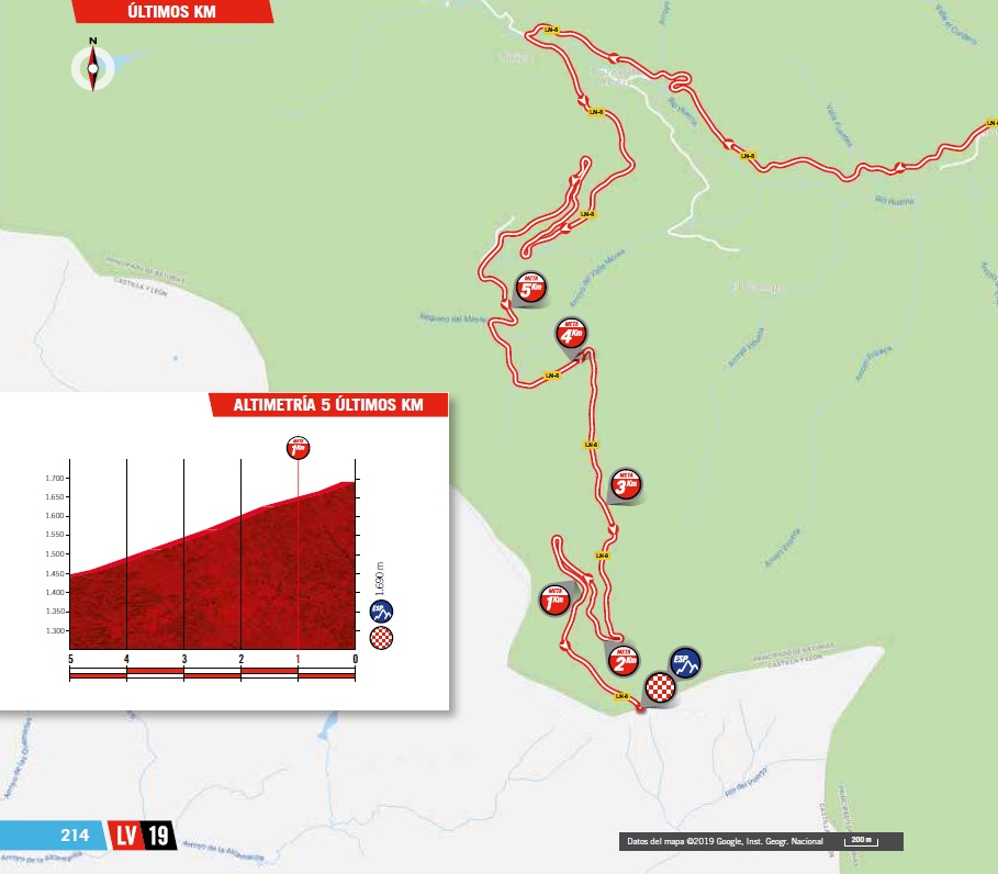 Streckenverlauf Vuelta a Espaa 2019 - Etappe 16, letzte 5 km