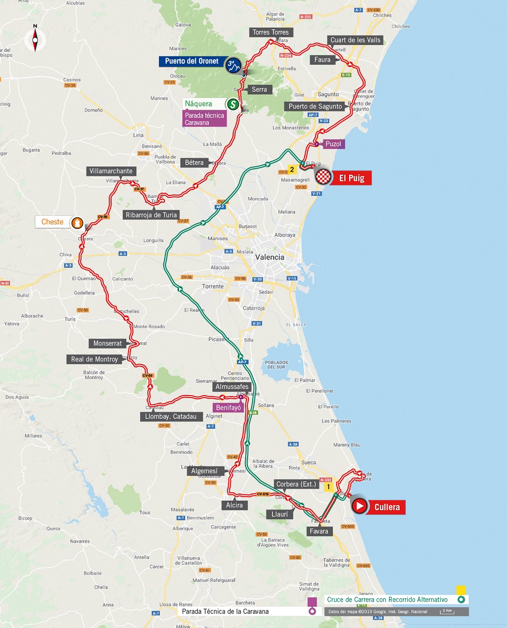 Streckenverlauf Vuelta a España 2019 - Etappe 4