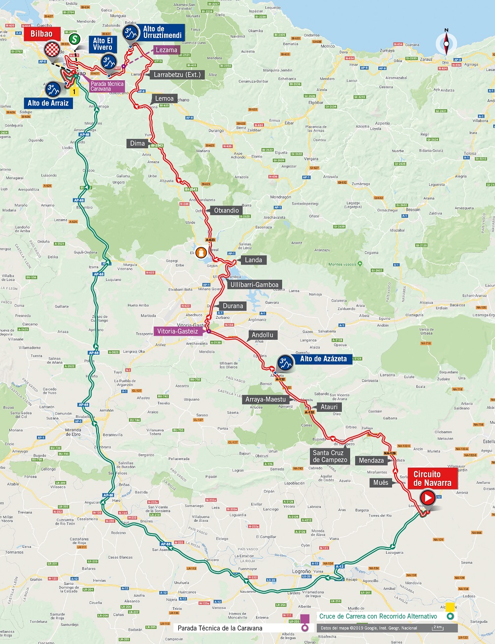 Streckenverlauf Vuelta a Espaa 2019 - Etappe 12