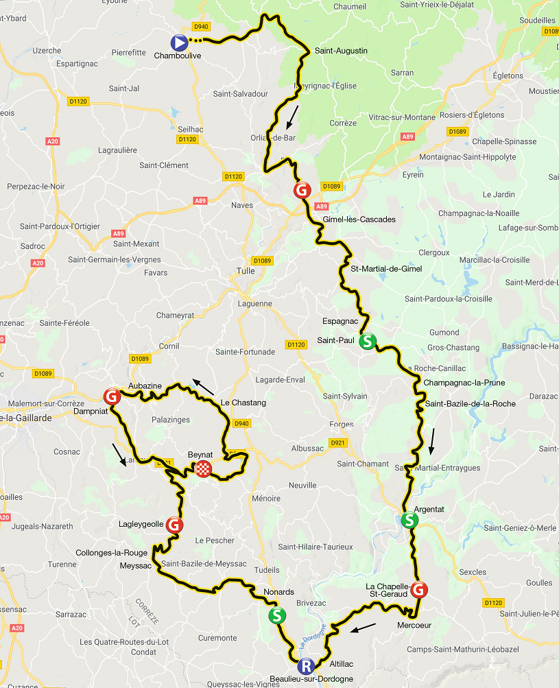 Streckenverlauf Tour du Limousin - Nouvelle Aquitaine 2019 - Etappe 3