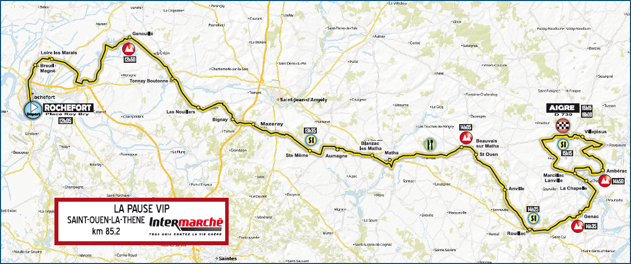 Streckenverlauf Tour Poitou-Charentes en Nouvelle Aquitaine 2019 - Etappe 2
