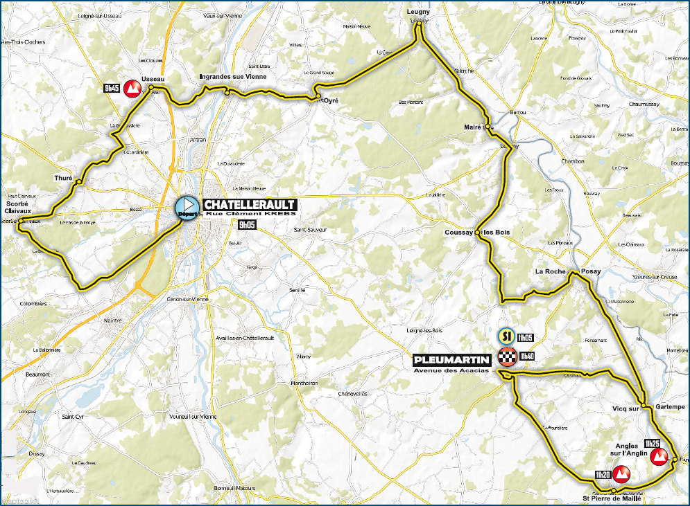 Streckenverlauf Tour Poitou-Charentes en Nouvelle Aquitaine 2019 - Etappe 3