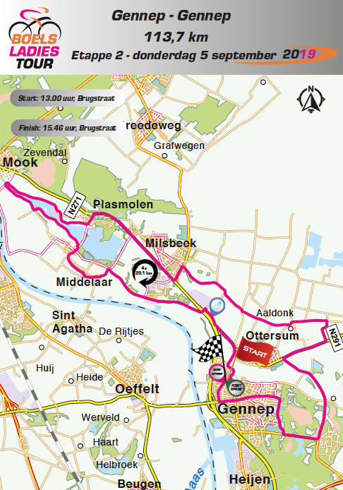 Streckenverlauf Boels Ladies Tour 2019 - Etappe 2