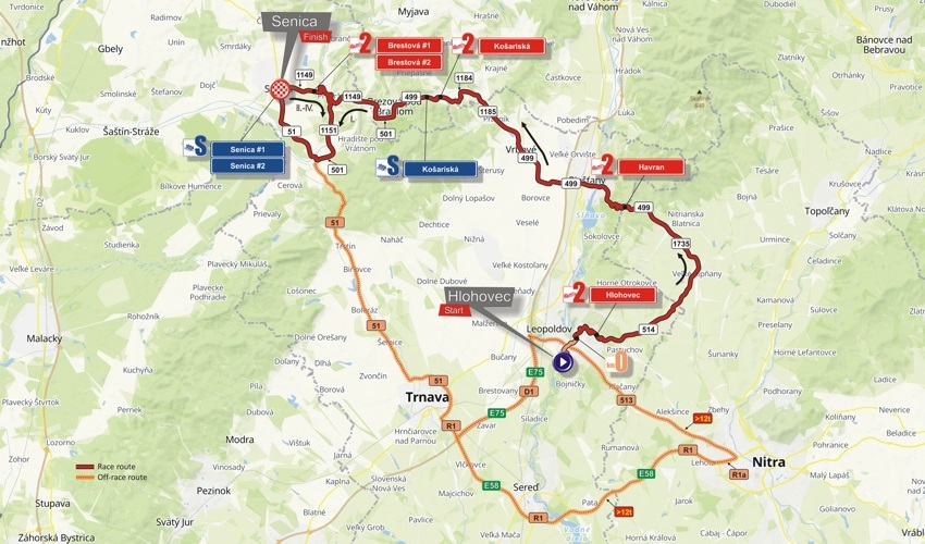 Streckenverlauf Okolo Slovenska / Tour de Slovaquie 2019 - Etappe 4
