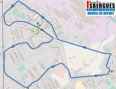Streckenverlauf Grand Prix dIsbergues - Pas de Calais 2019, erster Rundkurs (6,9 km)