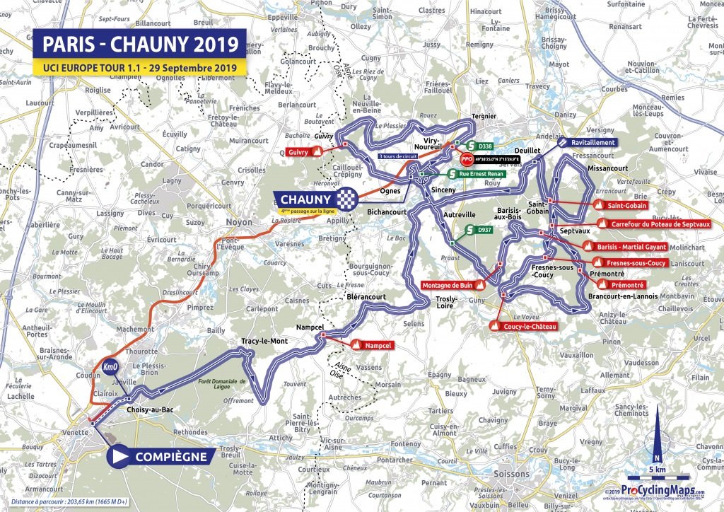 Streckenverlauf Paris-Chauny 2019