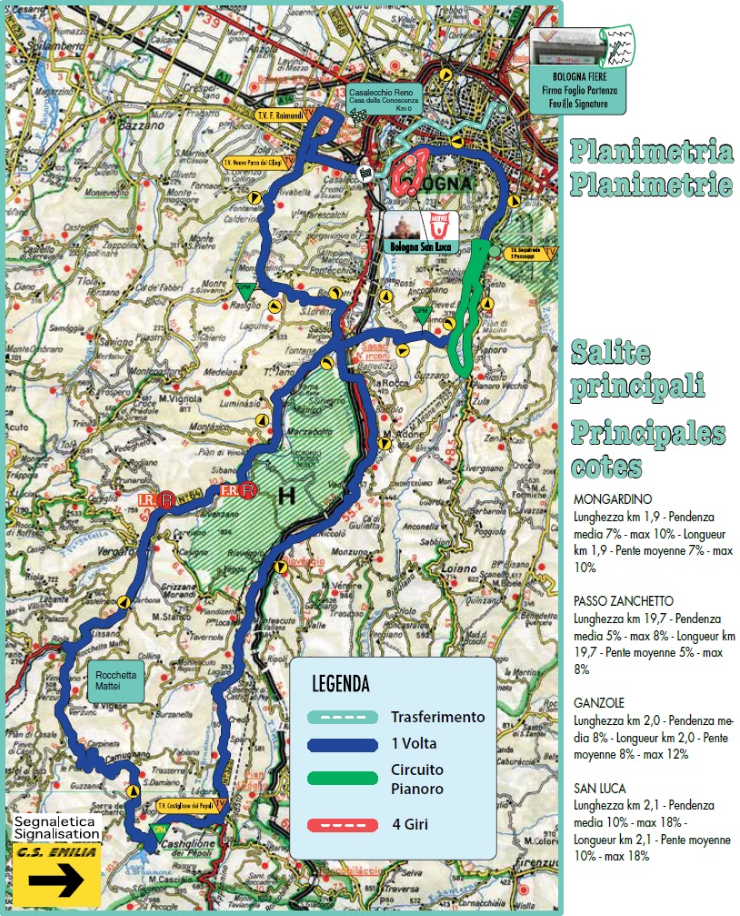 Streckenverlauf Giro dellEmilia 2019