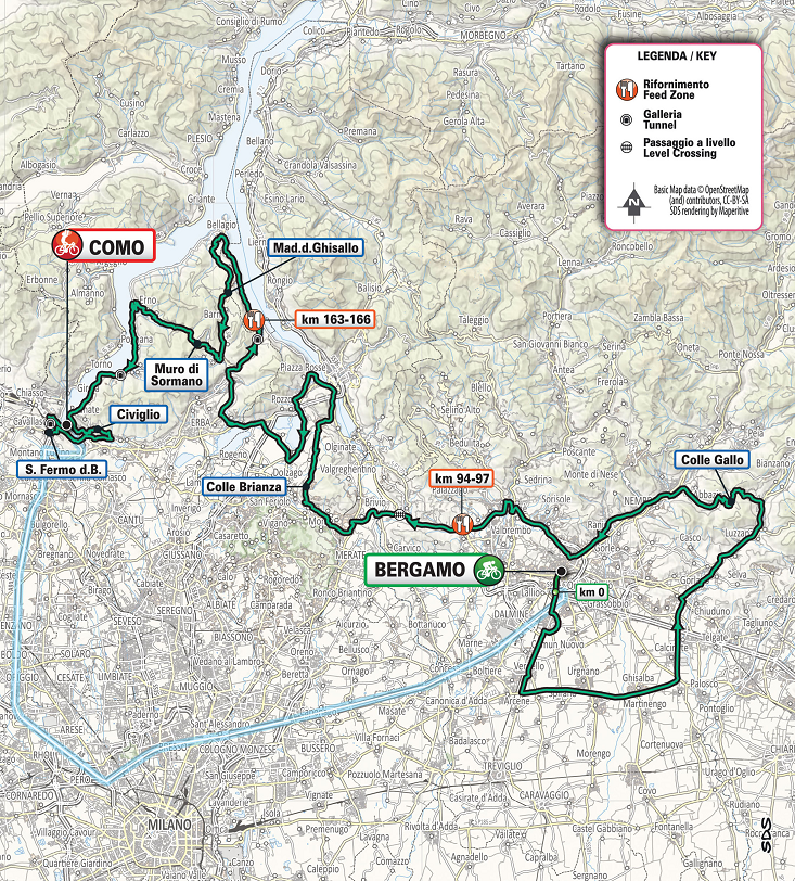 Streckenverlauf Il Lombardia 2019