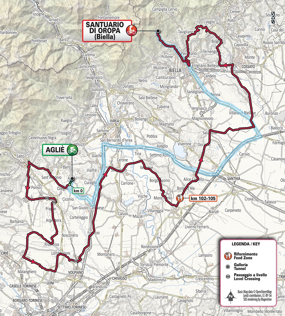 Streckenverlauf Gran Piemonte 2019
