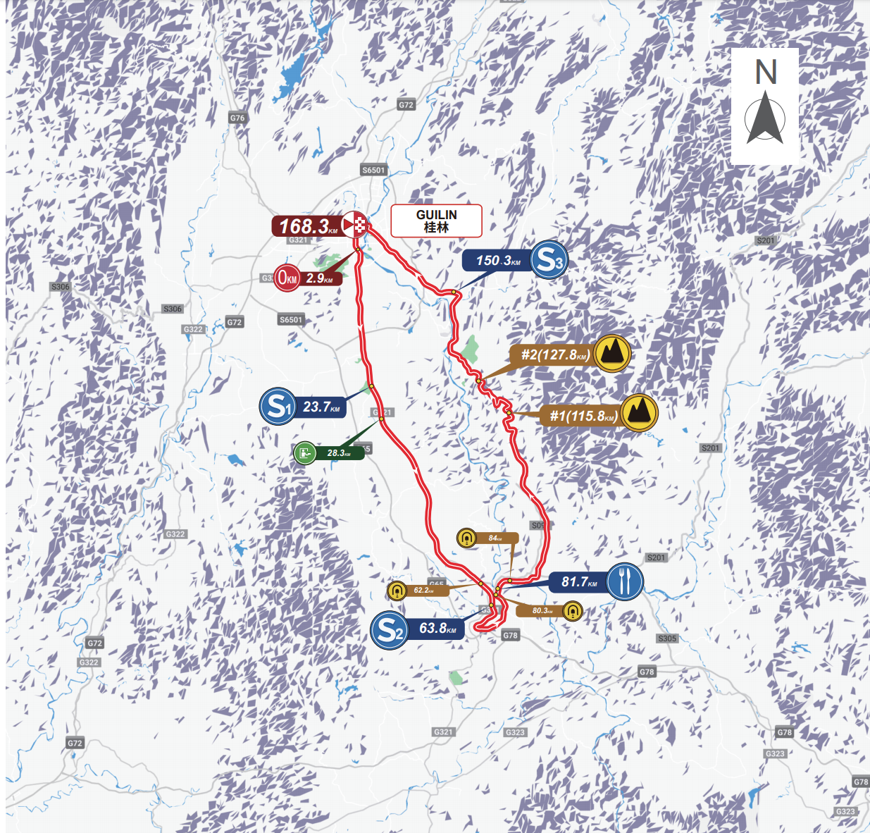 Streckenverlauf Gree-Tour of Guangxi 2019 - Etappe 6