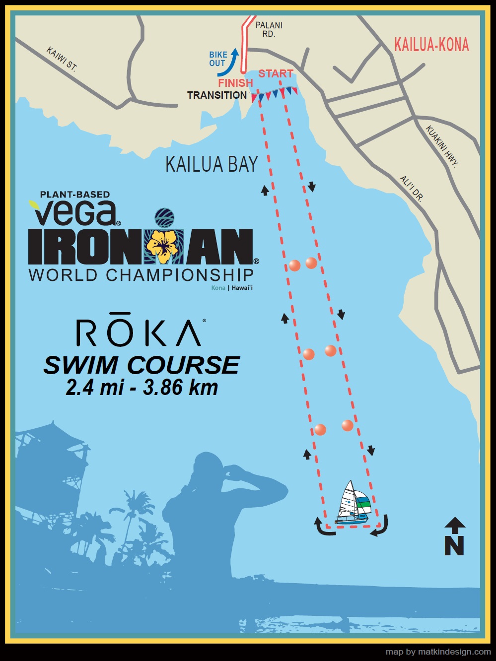 Ironman Hawaii 2019 - Karte Schwimm-Strecke
