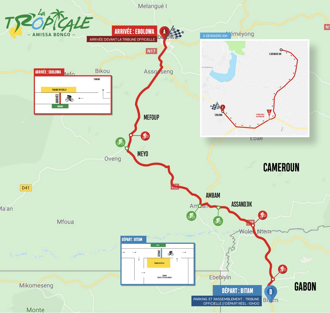 Streckenverlauf La Tropicale Amissa Bongo 2020 - Etappe 1